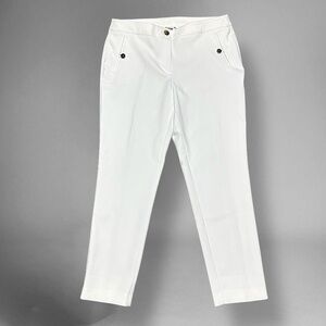 Anne Klein White Straight Leg Pants